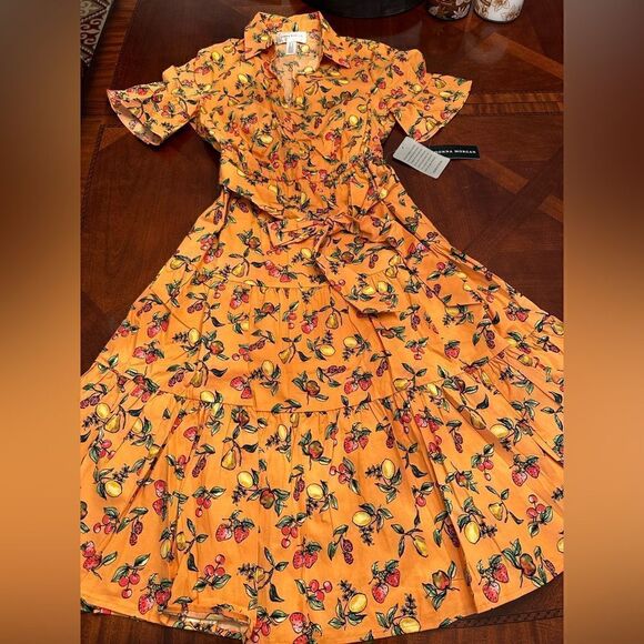 Donna Morgan Zenith multi fruit cotton dress size 8, NWT - Picture 7 of 12